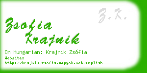 zsofia krajnik business card